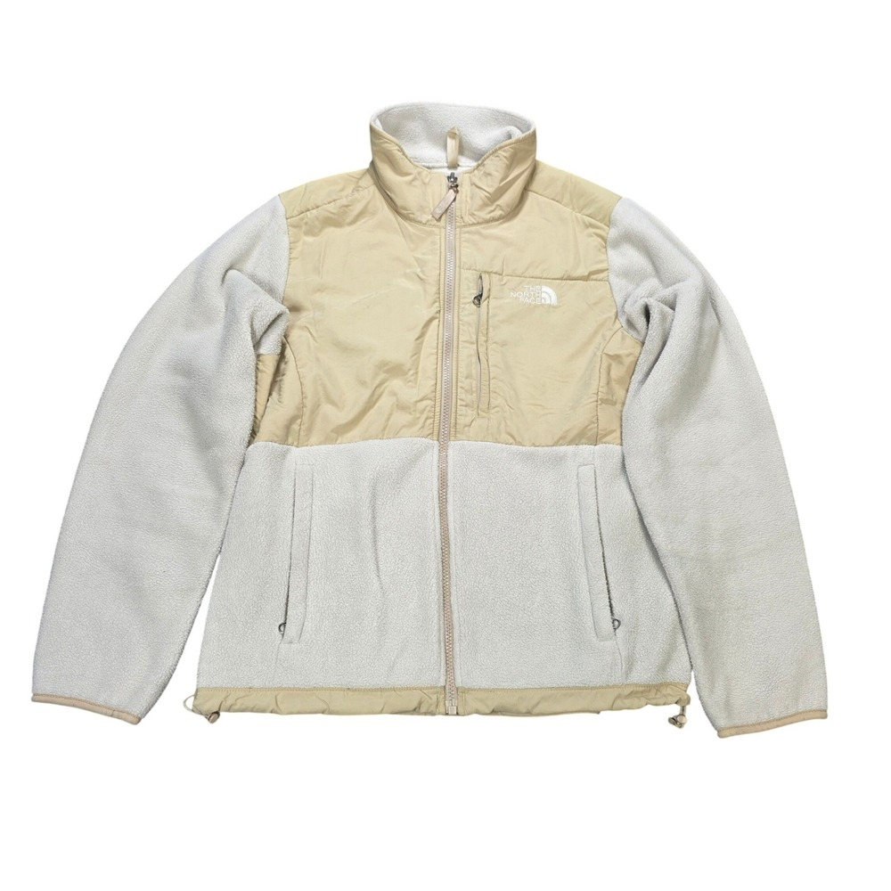The North Face Denali Polartec Fleece Jacket Women's Size M Cream Tan Full Zip